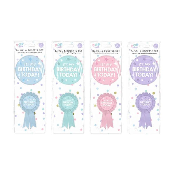 Pop Party Badge & Rosette Set 2 Piece - EuroGiant