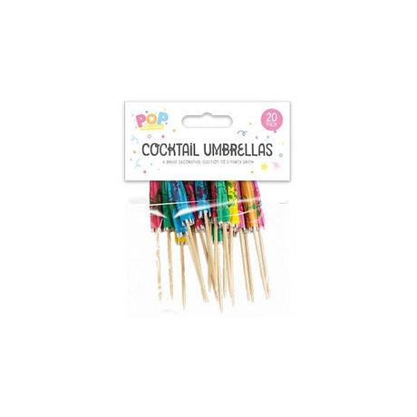 Pop Party Cocktail Umbrellas 20 Pack - EuroGiant