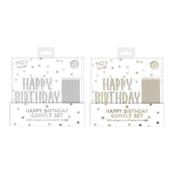 Pop Party Happy Birthday Candle Set - EuroGiant