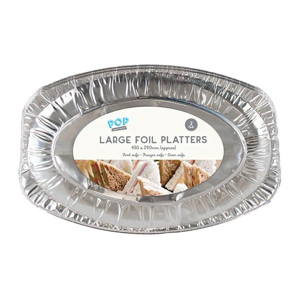 Pop Party Large Foil Platter 2 Pack - EuroGiant