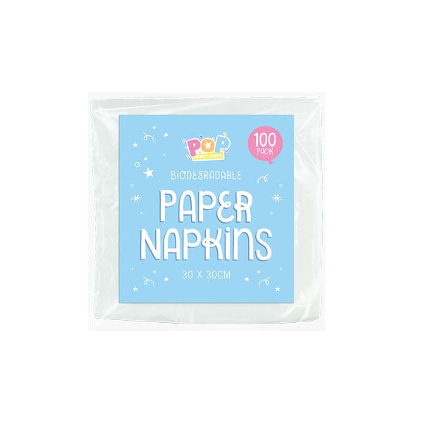 Pop Party Paper Napkins 1 Ply 100 Pack - EuroGiant