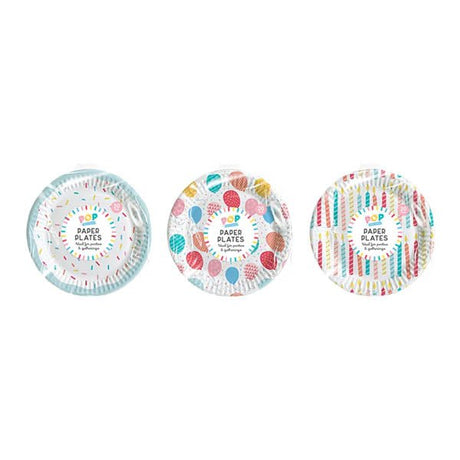 Pop Party Paper Plates 20 Pack - EuroGiant