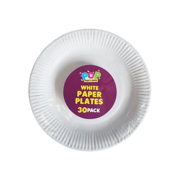 Pop Party Paper Plates 23cm 30 Pack - EuroGiant