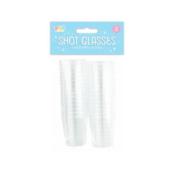 Pop Party Plastic Shot Glasses 50 Pack - EuroGiant