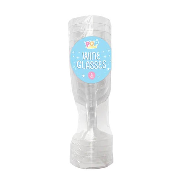 Pop Party Reusable Wine Glasses 6 Pack - EuroGiant