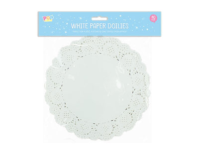 Pop Party White Paper Doilies 40 Pack - EuroGiant