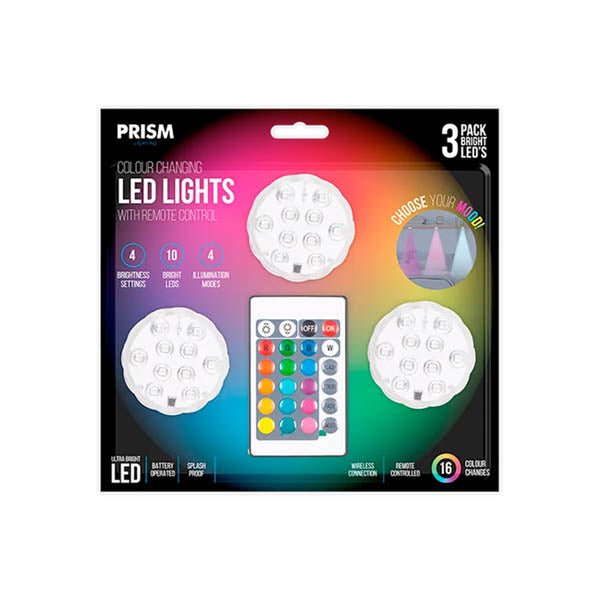 Prism Clour Changing Led Lights 3 Pack - EuroGiant