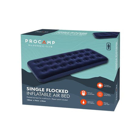 Procamp Single Flocked Air Bed - EuroGiant