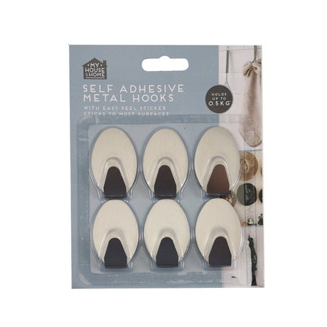 Self Adhesive Metal Hooks 6PK - EuroGiant