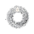 Silver Tinsel Christmas Wreath 28cm - EuroGiant