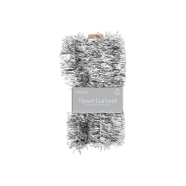 Silver Tinsel Garland 5 Metre - EuroGiant