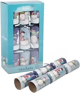 Snowy Christmas Snowman Crackers 6 Pk - EuroGiant