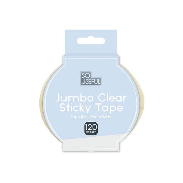 So Useful Jumbo Clear Sticky Tape 120 M - EuroGiant