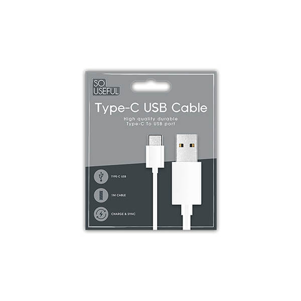 So Useful Type-c Usb Cable White 1 Metre - EuroGiant