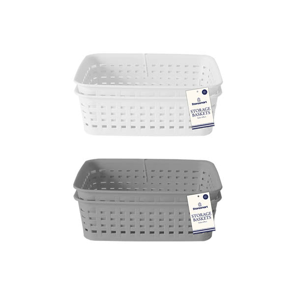 Storesmart Rattan Storage Basket 2 Pack - EuroGiant