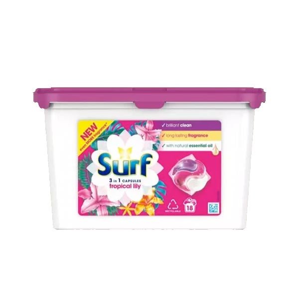 Surf 3 In 1 Capsules Tropical Lily 18 Wa - EuroGiant