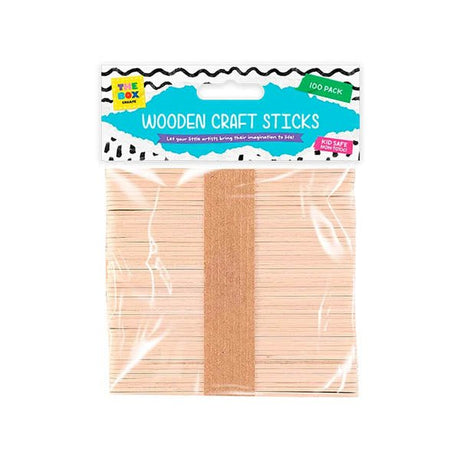 The Box Create Wooden Craft Sticks 100 - EuroGiant