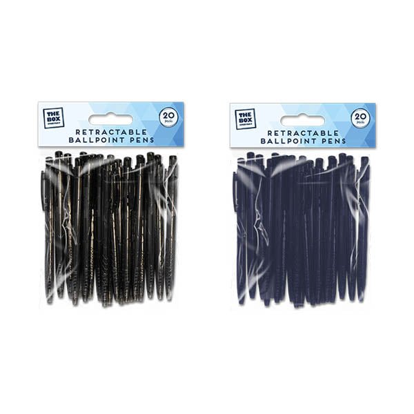 The Box Everyday Retractable Pens 20 PACK - EuroGiant