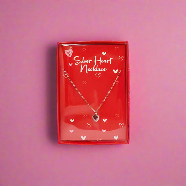 Valentines Day Silver Heart Necklace - EuroGiant