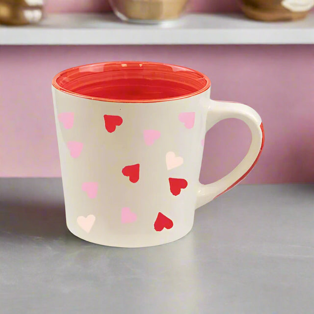 Valentines Heart Print Mug - EuroGiant