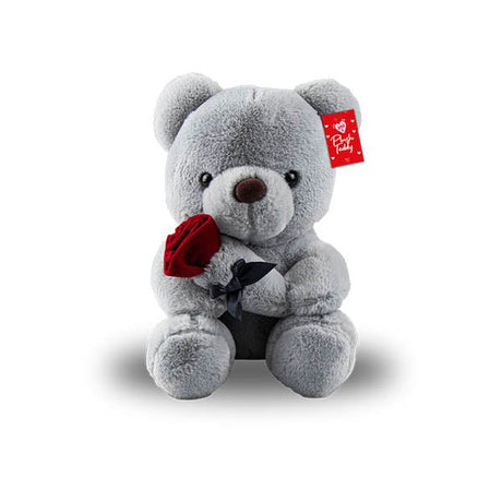 Valentines Plush Teddy With Rose 27cm - EuroGiant