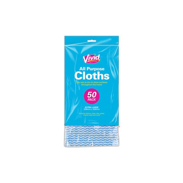 Vivid All Purpose Cloths 50 Pack - EuroGiant