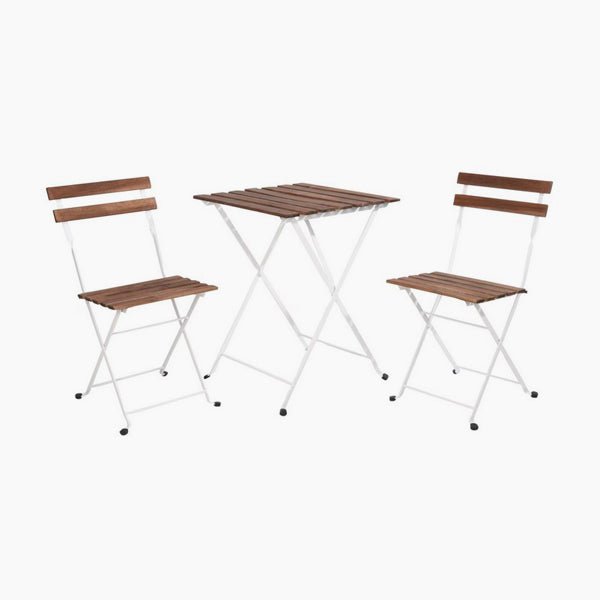 Wooden Bistro Set 3PCS White - EuroGiant