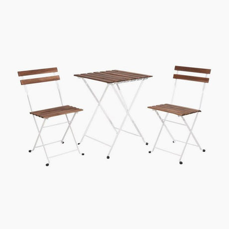 Wooden Bistro Set 3PCS White - EuroGiant