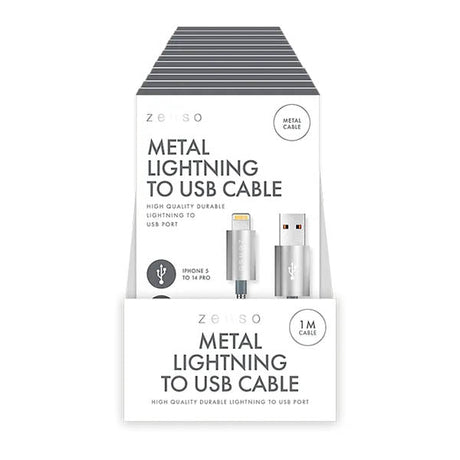 Zenso Metal Lightning To Usb Cable 1 Met - EuroGiant