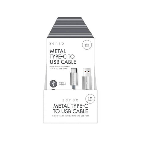 Zenso Metal Type C To Usb Cable 1 Metre - EuroGiant