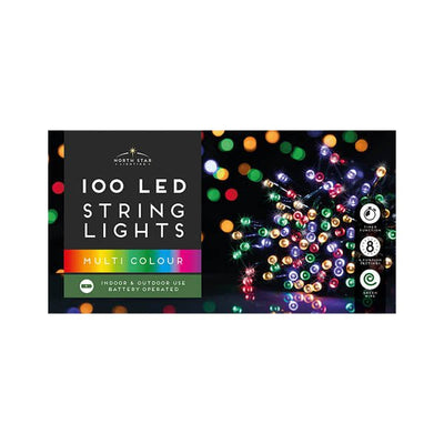 100 Led String Lights B/o Multi Coloured - EuroGiant