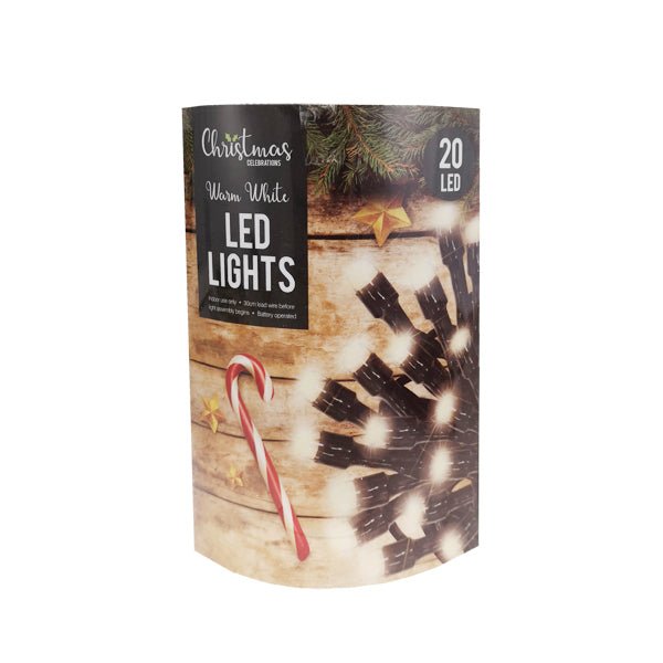 20 Led String Lights B/o Bright White - EuroGiant