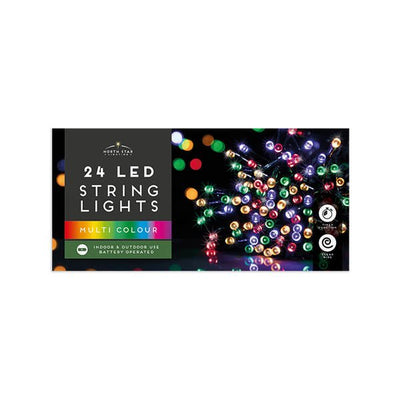 24 Led String Lights B/o Multi Coloured - EuroGiant