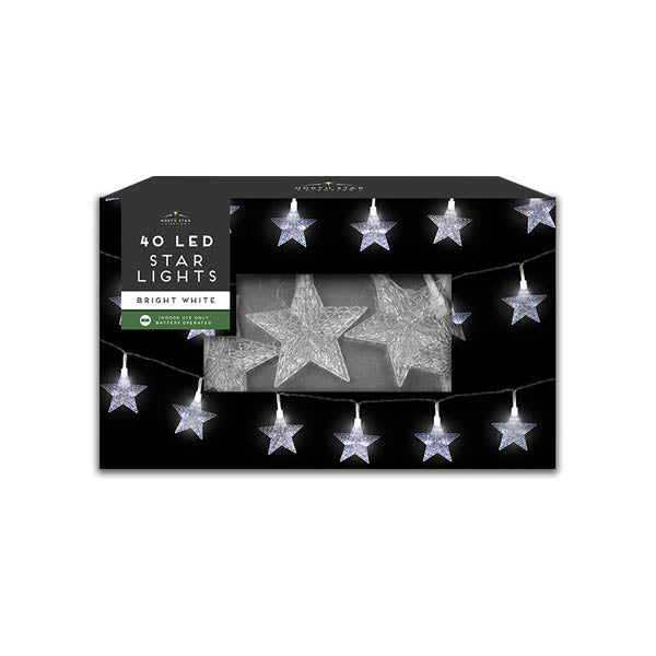 40 Led Star Lights B/o Bright White - EuroGiant