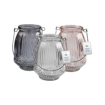 Aira Textured Glass Tea Light Holder - EuroGiant