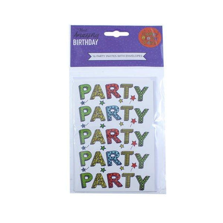 Amazing Birthday Party Invites Blast 16 Pk - EuroGiant