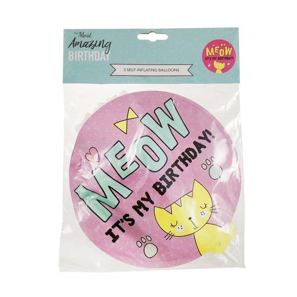 Amazing Birthday Self Inflating Balloons Kitty 3 Pk - EuroGiant