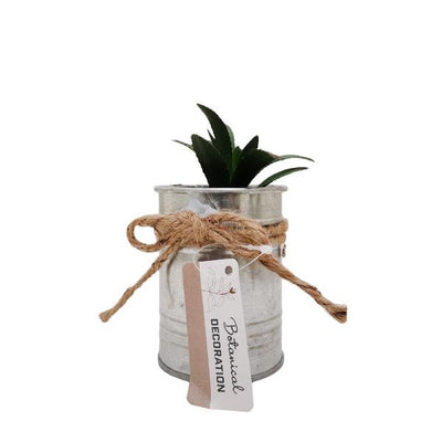 Artificial Plant In Zinc Pot With Rope - EuroGiant