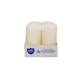 Aura Pillar Candles Ivory 80g 4 Pack - EuroGiant