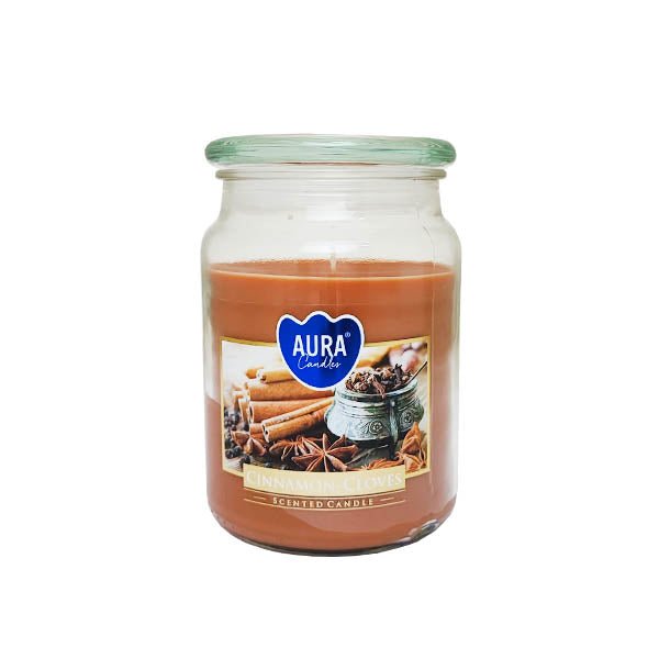 Aura Scented Jar Candle Cinnamon Cloves - EuroGiant