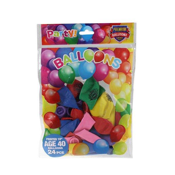 Balloons 24 Pk Age 40 - EuroGiant