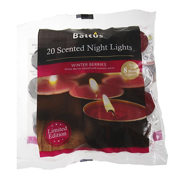 Baltus Night Lights Winter Berries 20 Pk - EuroGiant