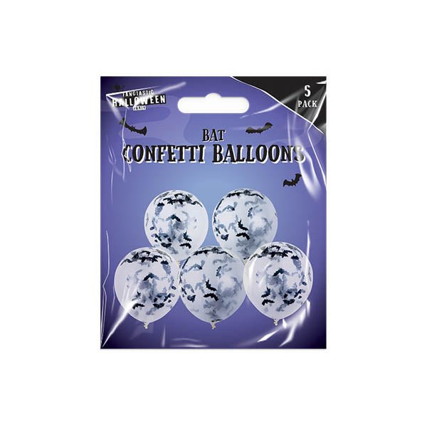 Bat Confetti Balloons 5 Pack - EuroGiant