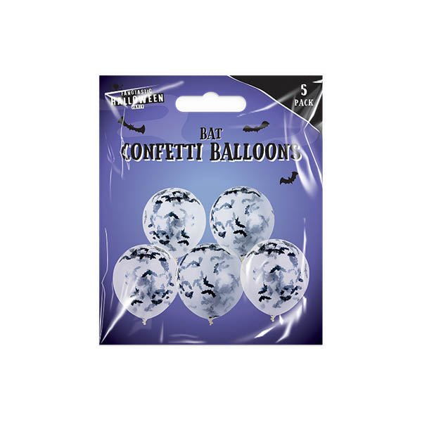 Bat Confetti Balloons 5 Pack