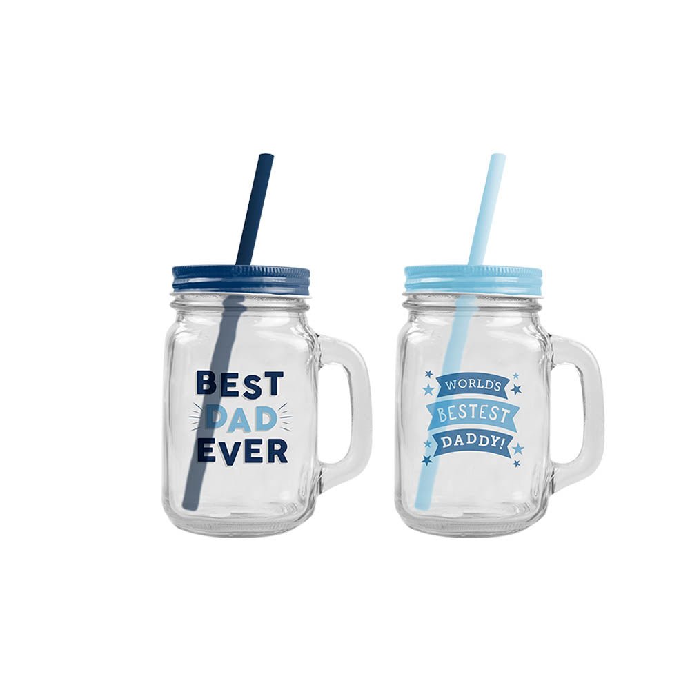 Best Dad Mason Cup & Straw - EuroGiant