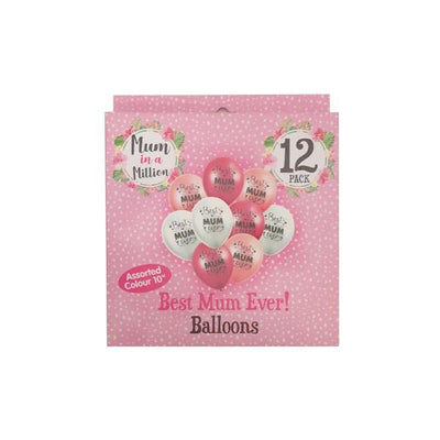Best Mum Ever Balloons 12 Pack - EuroGiant
