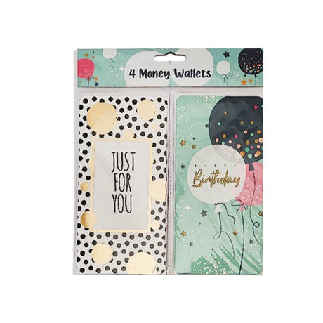 Birthday Money Wallets 4 Pack - EuroGiant