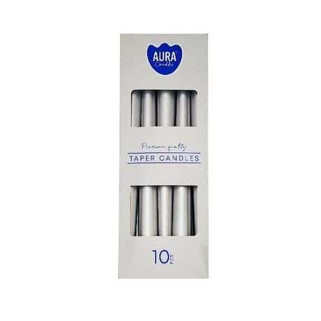 Bispol Taper Candles Silver Metallic 10 - EuroGiant