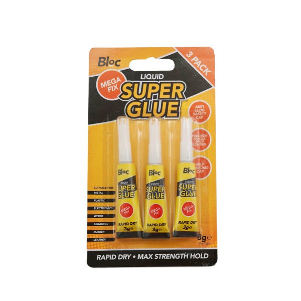 Bloc Liquid Super Glue 3 Pk - EuroGiant