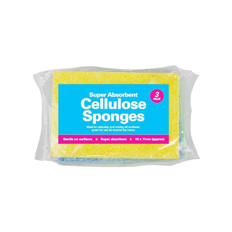 Cellulose Sponges Super Absorbent 3 Pk - EuroGiant